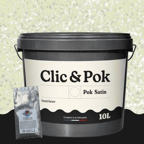 Peinture Effet Pailleté pour Murs & Plafonds - POK PAILLETTE - 10L - Amande douce (1/4)
