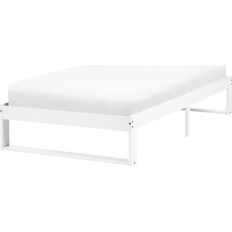 Cama con somier estilo minimalista de madera de pino 90 x 200 cm sin cabecero blanco Talairan (1/5)
