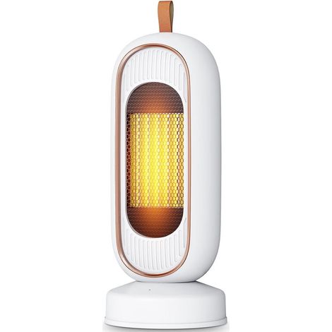 Ventilador calefactor de 1300 W - Ventilador calefactor cerámico PTC, silencioso, con termostato, protección contra sobrecalentamiento e inclinación, ideal para oficina, hogar y dormitorio. (1/5)