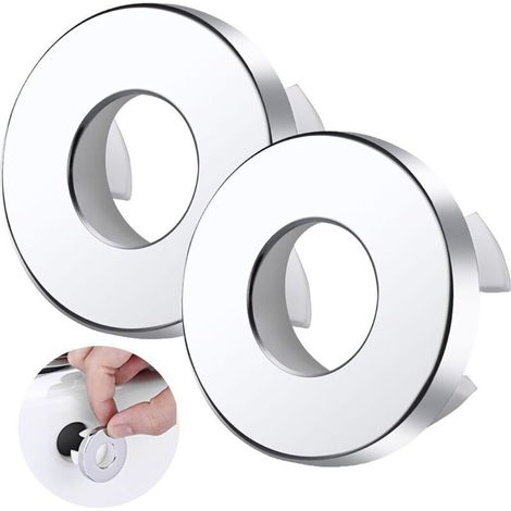 2 Pcs Débordement D’Évier Couvercle,Cuivre,Trop Plein Lavabo,Débordement D'Évier Anneau,Anneau De Débordement D’Évier en Cuivre,Trop-Plein De Trou D'Évier Rond Couvercle,pour Bain,Cuisine,Évier (1/5)