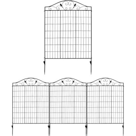 4 Panels Steel Decorative Garden Fence Folding Wire Patio Fences (1/2)