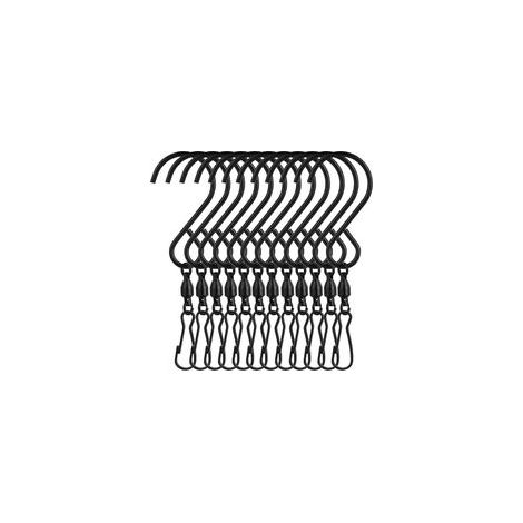 Juego de 20 ganchos giratorios en forma de S para molinillos de viento, campanillas de viento colgantes y decoraciones de cristal para fiestas (negro) - Crezuo
