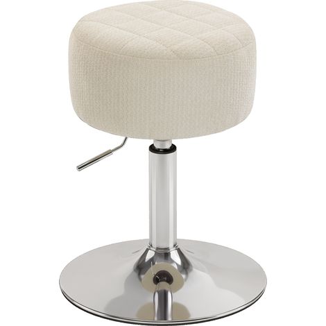 Tabouret de coiffeuse en PU pivotant. hauteur réglable 51-66 cm. crème. parfait pour maquillage ou bar. hauteur ajustable. utilisation polyvalente à la maison (1/5)