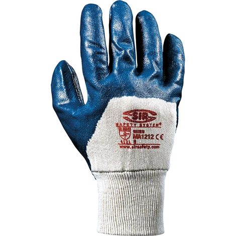 SIR SAFETY SYSTEM MIRÒ Gants de protection mécanique en coton enduit bleu Taille 9 Lot de 12 paires