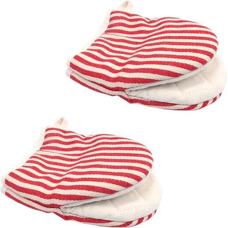 1 paio di guanti da forno - realizzati in cotone e lino resistenti al calore - antiscivolo e sicuri - adatti per microonde e friggitrice ad aria (1/5)