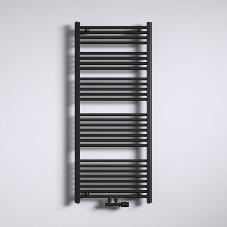 Mai & Mai Radiatore Piatto da Bagno 140x50cm, Radiatore Scaldasalviette Termoarredo da Bagno Riscaldamento Elettrico o da Acqua Calda RHE Scalda Portasciugamani in Acciaio, Antracite (1/5)
