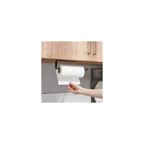 Mezheng – Porta rotolo di carta assorbente sottopensile – Retro adesivo, non richiede foratura – Alluminio impermeabile – Facile installazione – Dimensioni 28 x 8,8 x 4 cm – Crezuo