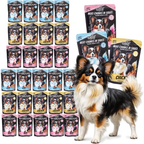 Cibo umido per cani TufTuf, mix di gusti, 30 bustine da 100 g (1/5)