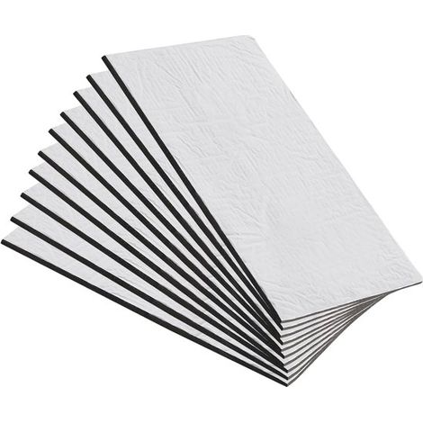 Tapis d'insonorisation pour voiture - 18 x 25 cm - Lot de 12 pièces - Réduction du bruit et isolation thermique - Accessoires intérieurs - Autocollant (1/5)