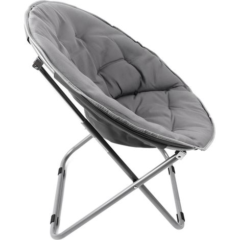 Fauteuil pliant de salon, structure stable et moelleuse, coussins inclus, idéal pour le salon ou la chambre, gris plage. (1/5)