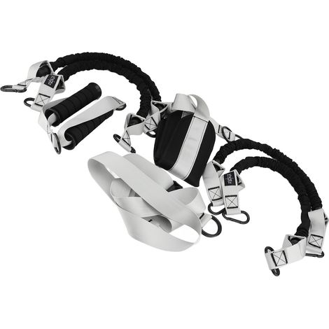 Bandes d'assistance à la traction, bande de résistance robuste pour barre, poids réglable avec repose-pieds, entraînement de force, gris (1/2)