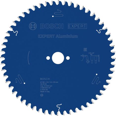 Bosch EXPERT Aluminium Circular Saw Blade 190 x 2.6/1.6 x 20 mm T56 2608644101
