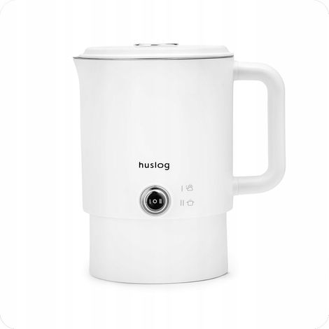 Bouilloire Électrique de Voyage 2 en 1 0,8L Pliable Blanche, 650W, Acier Inoxydable 304, Double Paroi, Base 360° avec Câble Intégré, Mini Casserole Portable pour Camping et Hôtel (1/5)