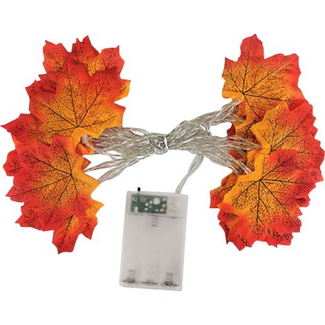 Guirlande Lumineuse Feuilles D Erable - 20 LED - Fonctionne Sur Piles - 3 M - Décoration Automnale Intérieure (1/4)