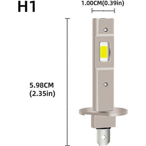 Ampoule LED H1 à puce CSP 6500K 500 pour feux de route et de croisement automobiles, remplacement pour lampes halogènes xénon, lot de 2 (1/5)