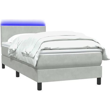Giroletto a Molle con Materasso Grigio Chiaro 80x210 cm Velluto vidaXL (1/5)