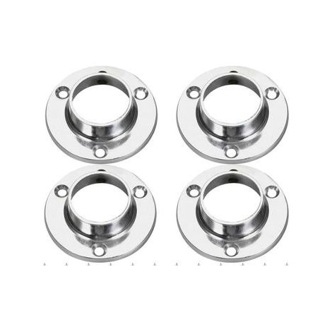 Sollbry Lot de 4 supports de rail de penderie de 25 mm, douilles rondes robustes pour rails et raccords de penderie, support de tringle de placard en métal pour étagères, rails à vêtements, systèmes d (1/5)