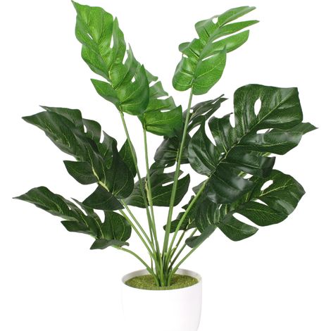 Plantes artificielles en pot, fausses plantes vertes réalistes pour la maison, le bureau, une étagère, le salon, la salle de bain et la cuisine : décoration végétale (1/5)