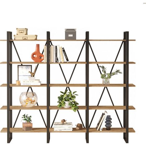 Libreria in legno "ML4" - 219 x 34 x 180 cm - Pino atlantico
