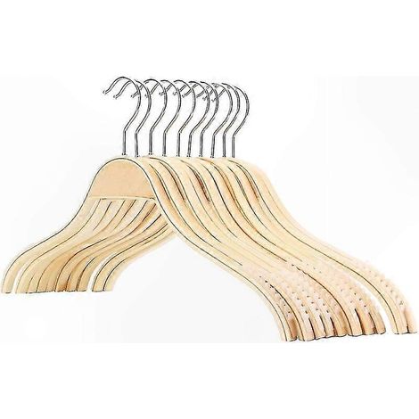 Cintres en bois avec barre pour pantalons et vêtements, lot de 10, longueur 42 cm (1/5)