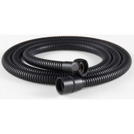 Tuyau de douche flexible en acier inoxydable 1 pièce 1,5 m, raccords en laiton, tuyau de pommeau de douche anti-torsion, tuyau de douche flexible - noir (1/5)