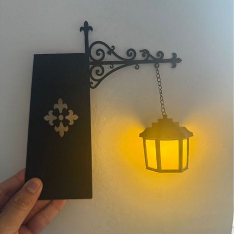 Lampe décorative pour étagère, lanterne lumineuse sur pied en métal, éclairage décoratif pour étagère, pile bouton incluse, décoration d'Halloween et de Noël - Style 1 (1/5)
