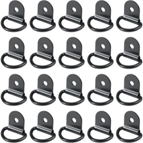 20 pièces Anneaux D'arrimage,Anneaux d'arrimage,Anneau Arrimage INOX,remorque d'anneau Montage d, Anneau d arrimage Rond pour Pliable avec Verrouillage de Charge dans Les Voitures(36 x 25 mm, Noir) (1/5)