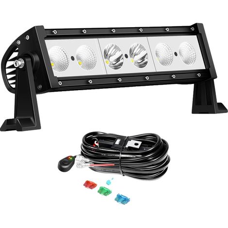Barra de luz LED, haz combinado, construcción de alta calidad, 30W con kit de cableado (1/2)