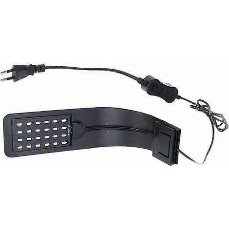 Lampe LED ultra-mince pour aquarium, à pince, pour plantes (noire, lumière bleue) (1/3)