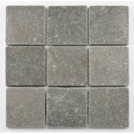– Mosaïque pierre naturelle 30,5 x 30,5 cm – Couleur gris – Pour sols intérieurs et extérieurs – Résistante aux intempéries