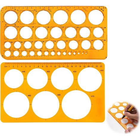 Lot de 2 Pochoir, Transparent, Orange, Précision, Bureau, École (1/5)