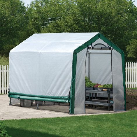 Shelter Logic Foliengewächshaus, 4,32 m², weiß / grün, 180 x 240 x 200 cm (L x B x H) (1/9)