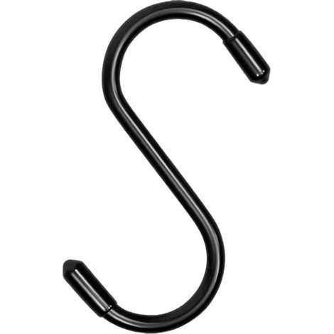 Ganchos en forma de S aptos para cocinas, armarios, baños, garajes, jardines, etc. (Negro, 10,5 cm de largo, 1 unidad) (1/5)