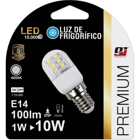 ORION91 Pack x 12 unidades Bombilla Led Frigorífico E14 1w 100lm 4000k 15000h - Máxima Luminosidad