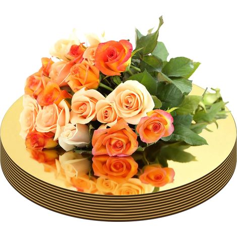 Lot de 10 miroirs ronds pour décoration de table, miroir rond avec bougeoir pour mariages, anniversaires, fêtes, travaux manuels et décorations (30 cm) (1/5)