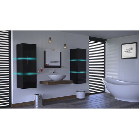 Ensemble meuble de salle de bain ALIUS 12 noir (1/5)