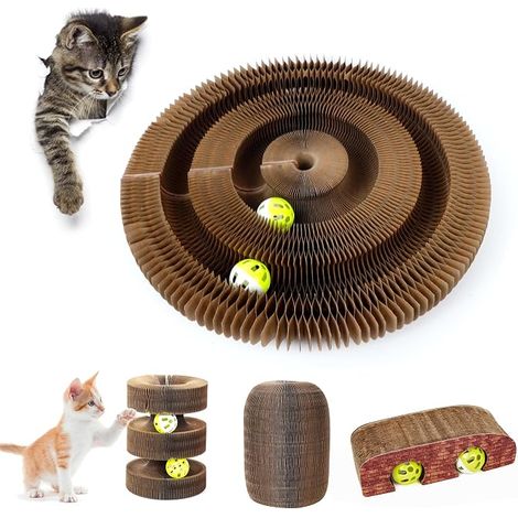Cat Toy, Cat Game with Ball, Indoor Cat Toy, Foldable Cat Toy, Ball on Track, Paper (1/5)