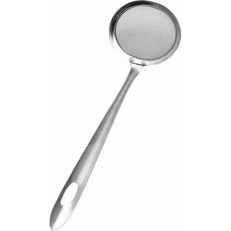 Louche à huile en acier inoxydable à mailles fines, compatible avec les louches à soupe pour fondue chinoise, filtre rapidement l'huile. (1/5)