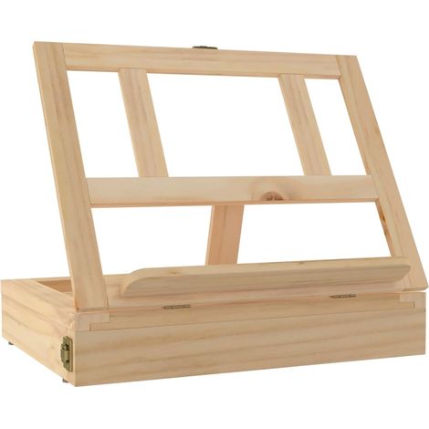 Chevalet de table avec tiroir 33,5x25,5x7 cm bois massif de pin (1/5)