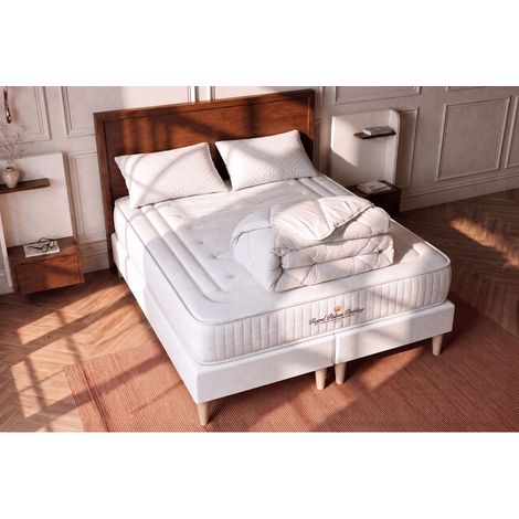Komplettpaket Bett - Matratze 180x200 cm + 2 Boxspringbetten (Monoblock) + 2 Kopfkissen + Bettdecke - Lancaster (1/5)