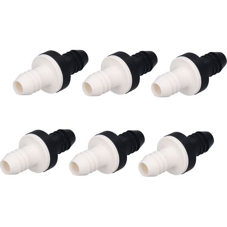 Clapet Anti-Retour Plastique 6 Pièces, Valve Unidirectionnelle 10mm pour Liquide et Gaz, Raccord 3/8 Pouce, Corps ABS avec Membrane Silicone, CDBS6 (1/5)