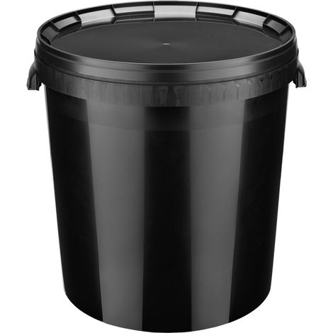 Garronda Seau avec Couvercle 30 L pour Le Stockage de Produits Alimentaires et Chimiques 20 Pièces Noir GD-0104
