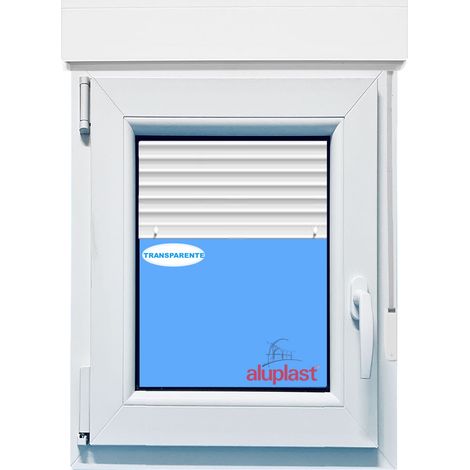 Ventana PVC 800x1155 Blanca Oscilobatiente Izquierda con Persiana Vidrio Transparente (1/3)