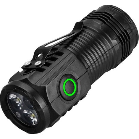 Mini torcia con tre lenti e alte prestazioni, ampia area del fascio luminoso di 150 mm, torcia per esterni, torcia resistente, mini torcia (1/5)