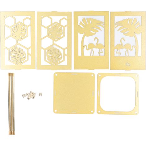 Lot de 3 pots à crayons dorés, motif Monstera ajouré, support de bureau en métal, rangement doré pour stylos, organisateur de table. (1/5)