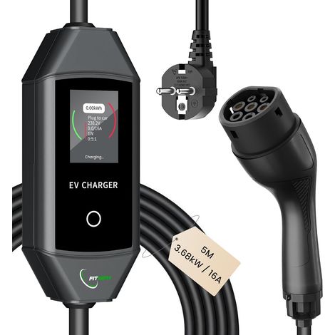 Chargeur Type 2 3.5 kW (16A) Câble 5.0 m Contrôle via App Wi-Fi (1/5)
