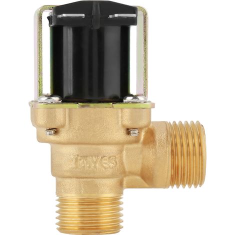 Wasserverteiler komplett aus Kupfer, Warmwasserbereiter, Ein- und Auslass, 12-V-Gleichstrom-Druckeinlass-Magnetventil, 4 Anschlüsse (1/5)