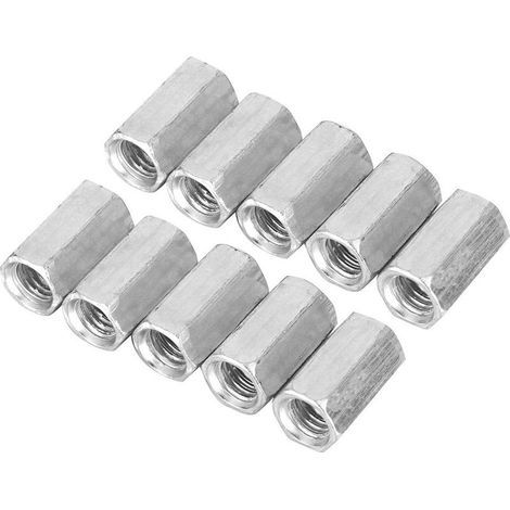 10pcs M8 Écrou Hexagonal Écrou L Tige Hexagonale Écrou Douille Filetée Fixations Filetées (M820). (1/5)