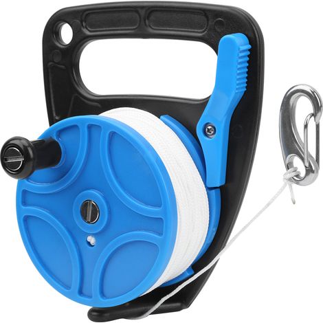 Dévidoir de plongée multifonctionnel portable avec poignée et boucle de serrage, 289 pieds (bleu)