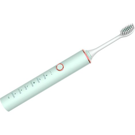 Brosse à dents électrique à poils souples, rechargeable par USB, sonique, haute efficacité, pour femmes et hommes, verte (1/5)
